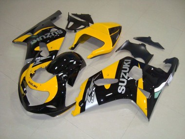 Amarelo Preto Carenagem GSXR 750 K1 K2 K3 01-03