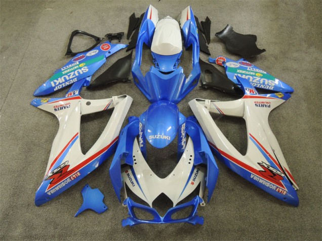 Azul Branco & Decalques Carenagem GSXR 600 K8 08-10