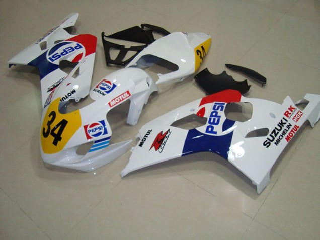 Branco Azul Pepsi 34 Carenagem GSXR 750 K4 04-05