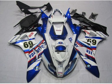 Branco Azul Sterilgarda 69 Carenagem S1000RR 09-14