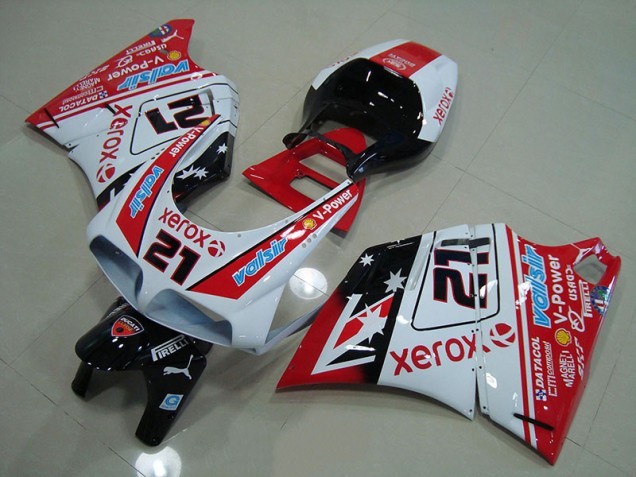 Vermelho Branco Xerox 21 Abs Kit Carenagem & Plásticos Ducati 748 916 996 996S 93-05